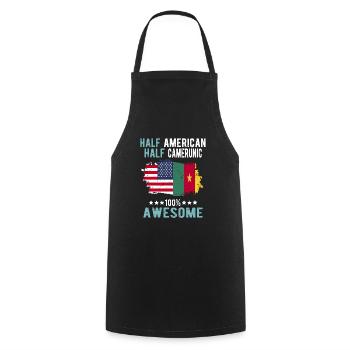Half American Half Cameroonian - Cooking Apron - black - Front - AI Model Male 185 dark (185cm)