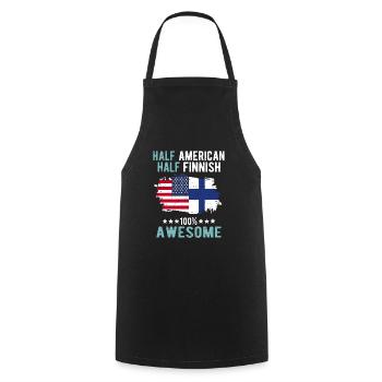 Half American Half Finn - Cooking Apron - black - Front - AI Model Male 185 dark (185cm)