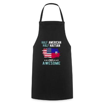 Half American, half Haitian - Cooking Apron - black - Front - AI Model Male 185 dark (185cm)