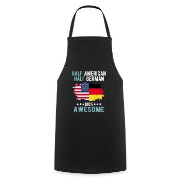 Moitié américain moitié allemand - Tablier de cuisine - noir - Devant - AI Model Male 185 dark (185cm)