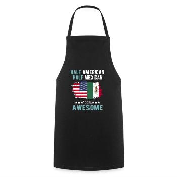 Moitié américain moitié mexicain - Tablier de cuisine - noir - Devant - AI Model Male 185 dark (185cm)