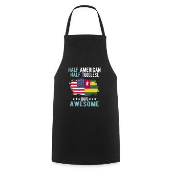 Half American Half Tongolese - Cooking Apron - black - Front - AI Model Male 185 dark (185cm)