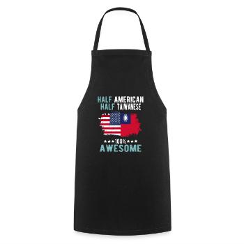 Half American Half Taiwanese - Cooking Apron - black - Front - AI Model Male 185 dark (185cm)