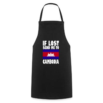 Drapeau du Cambodge Disant - Tablier de cuisine - noir - Devant - AI Model Male 185 dark (185cm)