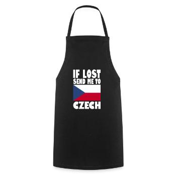 Drapeau de la République tchèque - Tablier de cuisine - noir - Devant - AI Model Male 185 dark (185cm)