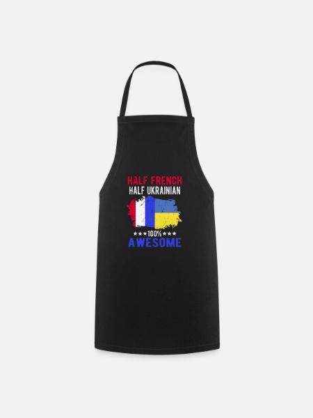 Halb Franzose Halb Ukrainer - Kochschürze - Schwarz