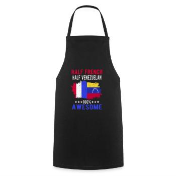 Half French Half Venezuelan - Cooking Apron - black - Front - AI Model Male 185 dark (185cm)
