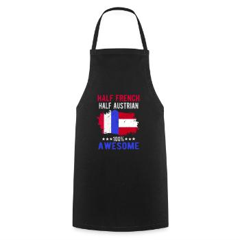 Half French Half Austrian - Cooking Apron - black - Front - AI Model Male 185 dark (185cm)