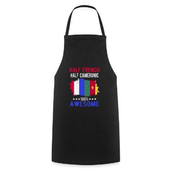 Half French Half Cameroonian - Cooking Apron - black - Front - AI Model Male 185 dark (185cm)