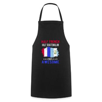 Half French Half Guatemalan - Cooking Apron - black - Front - AI Model Male 185 dark (185cm)