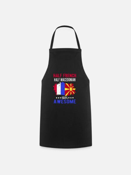 Moitié Français moitié macédonien - Tablier de cuisine - noir
