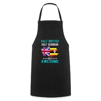 Half British Half Ugandan - Cooking Apron - black - Front - AI Model Male 185 dark (185cm)