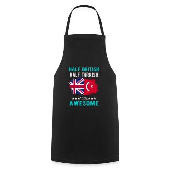 Half British Half Turk - Cooking Apron - black - Front - AI Model Male 185 dark (185cm)