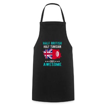 Half British Half Tunisian - Cooking Apron - black - Front - AI Model Male 185 dark (185cm)