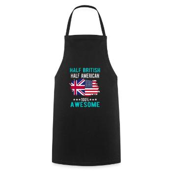 Half British Half American - Cooking Apron - black - Front - AI Model Male 185 dark (185cm)