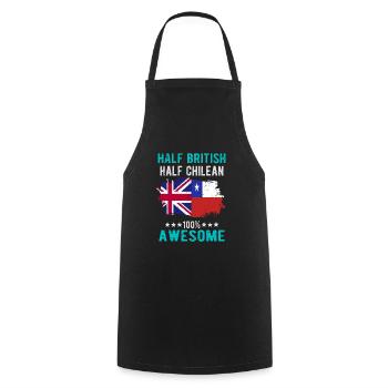 Half British Half Chilean - Cooking Apron - black - Front - AI Model Male 185 dark (185cm)