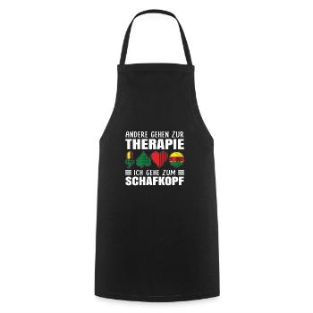 Others go to therapy I go to sheep's head - Cooking Apron - black - Front - AI Model Male 185 dark (185cm)