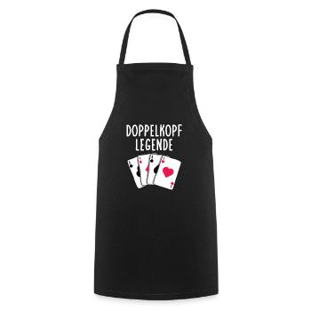 Double-headed Legend Playing Cards - Cooking Apron - black - Front - AI Model Male 185 dark (185cm)