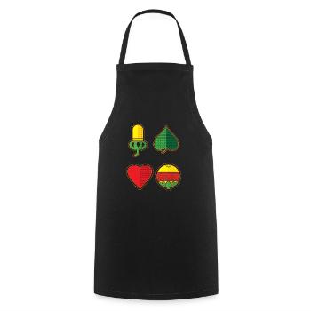 Schafkopfkarten Bayerisches Schafkopf Schnapsen - Tablier de cuisine - noir - Devant - AI Model Male 185 dark (185cm)