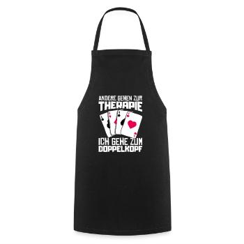 Others go to therapy I go to double head - Cooking Apron - black - Front - AI Model Male 185 dark (185cm)