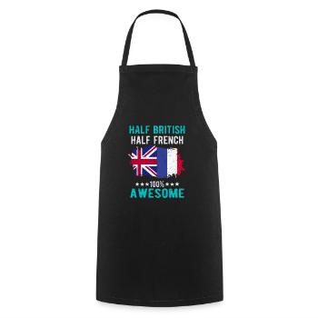 Half British Half British - Cooking Apron - black - Front - AI Model Male 185 dark (185cm)