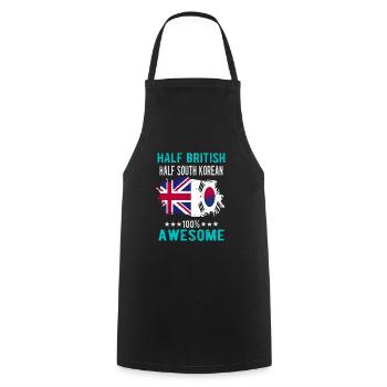 Moitié Britannique moitié Sud-Coréens - Tablier de cuisine - noir - Devant - AI Model Male 185 dark (185cm)