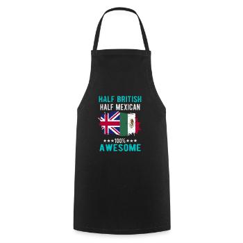 Half British Half Mexican - Cooking Apron - black - Front - AI Model Male 185 dark (185cm)