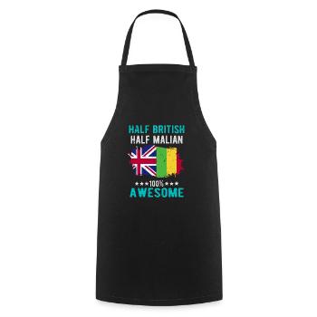 Half British Half Malians - Cooking Apron - black - Front - AI Model Male 185 dark (185cm)