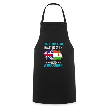 Half British Half Nigrer - Cooking Apron - black - Front - AI Model Male 185 dark (185cm)