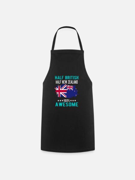 Half British Half New Zealander - Cooking Apron - black