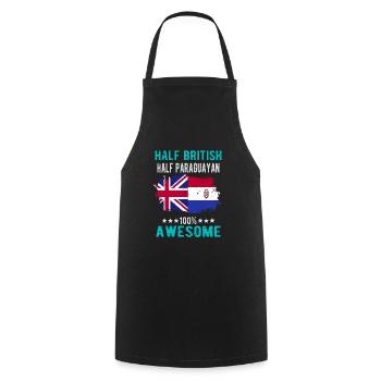 Half British Half Paraguayan - Cooking Apron - black - Front - AI Model Male 185 dark (185cm)
