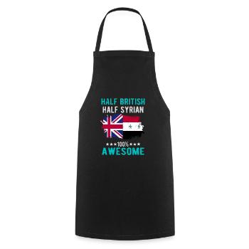 Half British Half Syrian - Cooking Apron - black - Front - AI Model Male 185 dark (185cm)