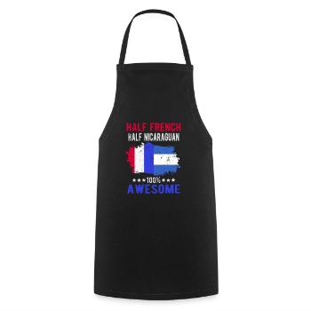 Half French Half Nicaraguan - Cooking Apron - black - Front - AI Model Male 185 dark (185cm)