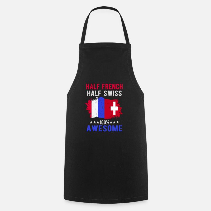Moitié Français moitié Suisse - Tablier de cuisine - noir