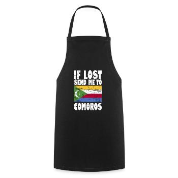 Comoro's flag saying - Cooking Apron - black - Front - AI Model Male 185 dark (185cm)