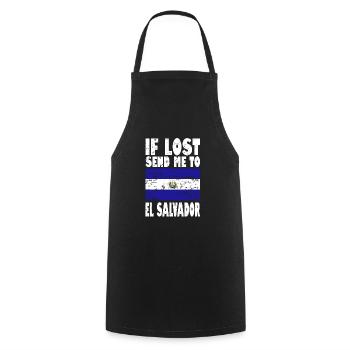 Slogan du drapeau du Salvador - Tablier de cuisine - noir - Devant - AI Model Male 185 dark (185cm)