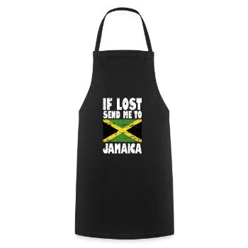 Jamaika Flagge Spruch - Kochschürze - Schwarz - Vorne - AI Model Male 185 dark (185cm)