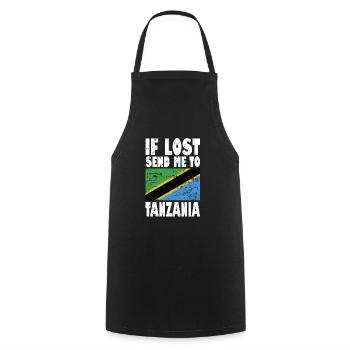 Drapeau de la Tanzanie - Tablier de cuisine - noir - Devant - AI Model Male 185 dark (185cm)