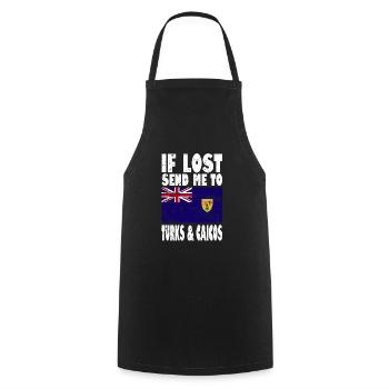 Turks and Caicos Islands Flag Saying - Cooking Apron - black - Front - AI Model Male 185 dark (185cm)