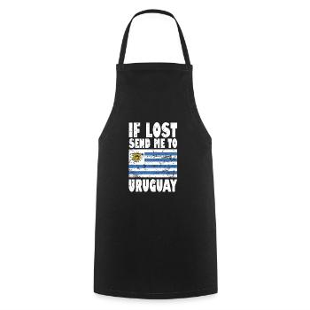 Uruguay Flagge Spruch - Kochschürze - Schwarz - Vorne - AI Model Male 185 dark (185cm)