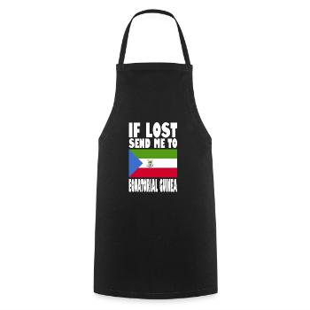 Equatorial Guinea Flag Saying - Cooking Apron - black - Front - AI Model Male 185 dark (185cm)