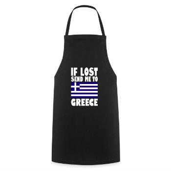 Greece Flag Saying - Cooking Apron - black - Front - AI Model Male 185 dark (185cm)