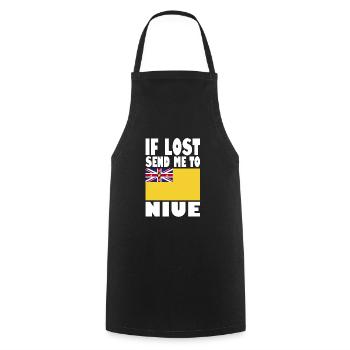 Dicton du drapeau de Niue - Tablier de cuisine - noir - Devant - AI Model Male 185 dark (185cm)
