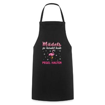 Flamingo Junggesellenabschied Frauen jga Saufen - Kochschürze - Schwarz - Vorne - AI Model Male 185 dark (185cm)