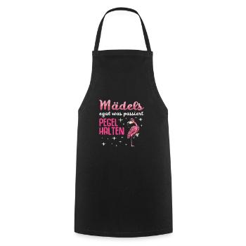 Flamingo Junggesellenabschied Frauen jga Saufen - Kochschürze - Schwarz - Vorne - AI Model Male 185 dark (185cm)