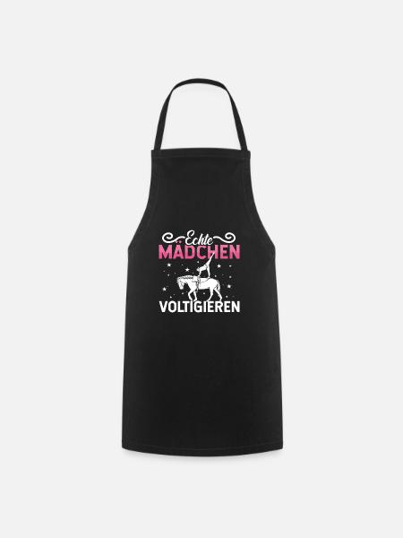 Voltigieren Volti Voltigier Pferde Pferdemädchen - Kochschürze - Schwarz
