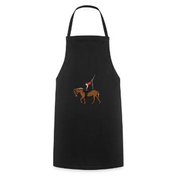 Voltigieren - Kochschürze - Schwarz - Vorne - AI Model Male 185 dark (185cm)