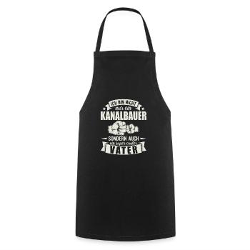 Kanalbauer Vater Papa Vatertag Tiefbauer - Kochschürze - Schwarz - Vorne - AI Model Male 185 dark (185cm)