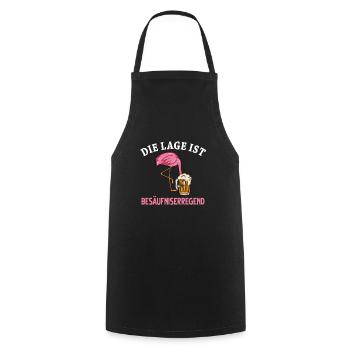 Flamingo Junggesellenabschied Frauen jga Saufen - Kochschürze - Schwarz - Vorne - AI Model Male 185 dark (185cm)