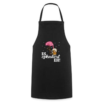 Flamingo Junggesellenabschied Frauen jga Saufen - Kochschürze - Schwarz - Vorne - AI Model Male 185 dark (185cm)